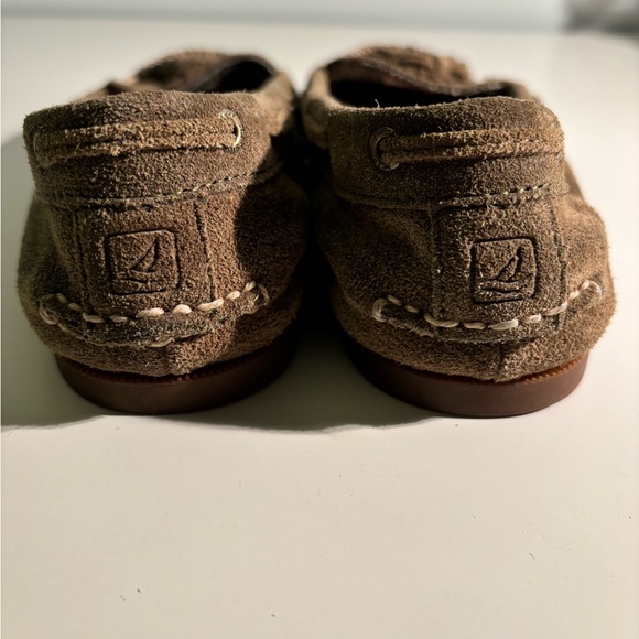Sperry soft suede leather Top sliders in Olive Size 7 - Picture 3 of 7